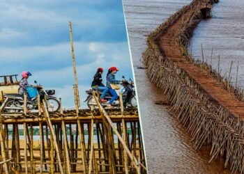 EL PUENTE MÁS LARGO DEL MUNDO CONSTRUIDO DE BAMBU.