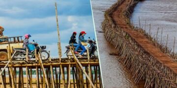 EL PUENTE MÁS LARGO DEL MUNDO CONSTRUIDO DE BAMBU.