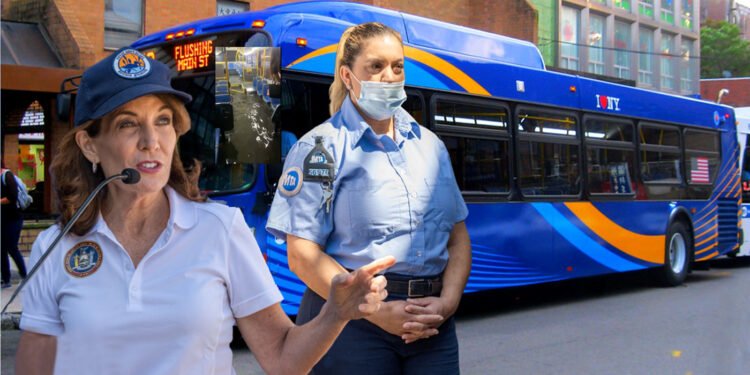 Gobernadora reconoce conductora dominicana de autobús MTA que desafió tormenta para transportar pasajeros en Queens