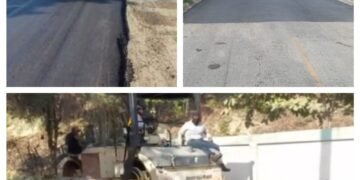 Abel Martínez dispuso asfaltado y bacheo ruta del concho Barrio Nuevo La Herradura