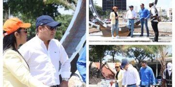 Alcalde Abel Martínez supervisa trabajos rescate y embellecimiento entrada al barrio Pueblo Nuevo