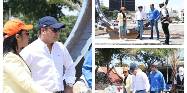 Alcalde Abel Martínez supervisa trabajos rescate y embellecimiento entrada al barrio Pueblo Nuevo
