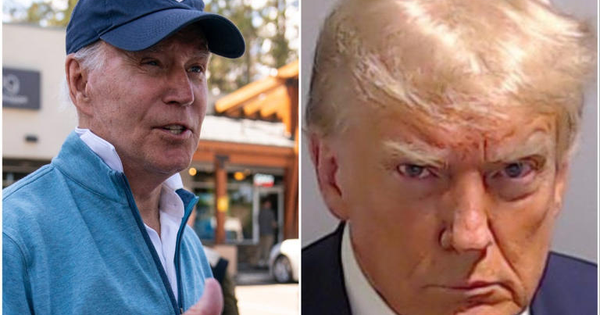 Biden se rie al ser preguntado por la foto policial de Donald Trump: «un tipo guapo»