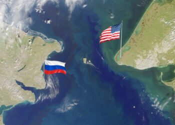 La corta distancia territorial entre Estados Unidos y Rusia.