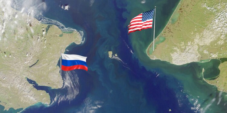 La corta distancia territorial entre Estados Unidos y Rusia.