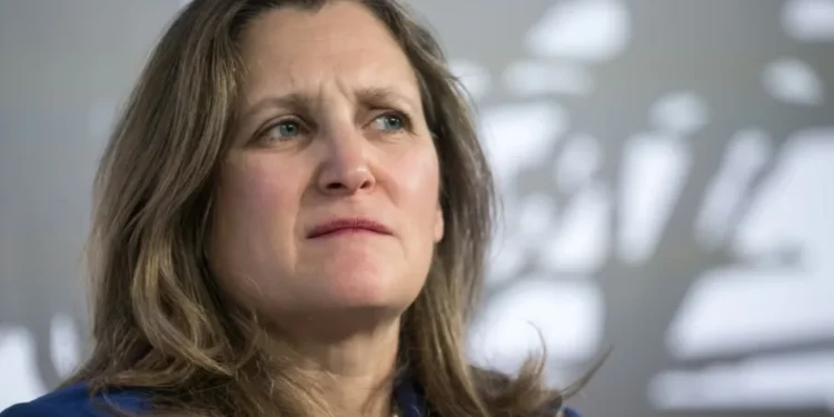 Dimite la vice primera ministra de Canadá por desacuerdos con Trudeau sobre los aranceles de Trump