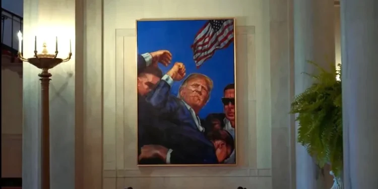 La Casa Blanca coloca un cuadro del atentado a Trump en el lugar del retrato de Obama