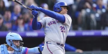 Juan Soto conectó tres hits en la victoria de los Mets de New York ante los Rockies de Colorado