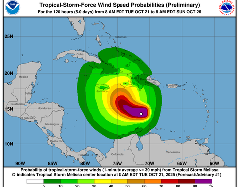 La tormenta tropical Melissa puede convertirse en huracán el jueves cerca de Haití