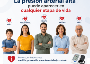 La presión arterial alta puede aparecer en cualquier etapa de vida