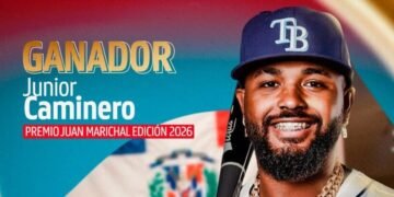 Junior Caminero gana Premio Juan Marichal 2026 tras destacarse con los Rays de Tampa Bay